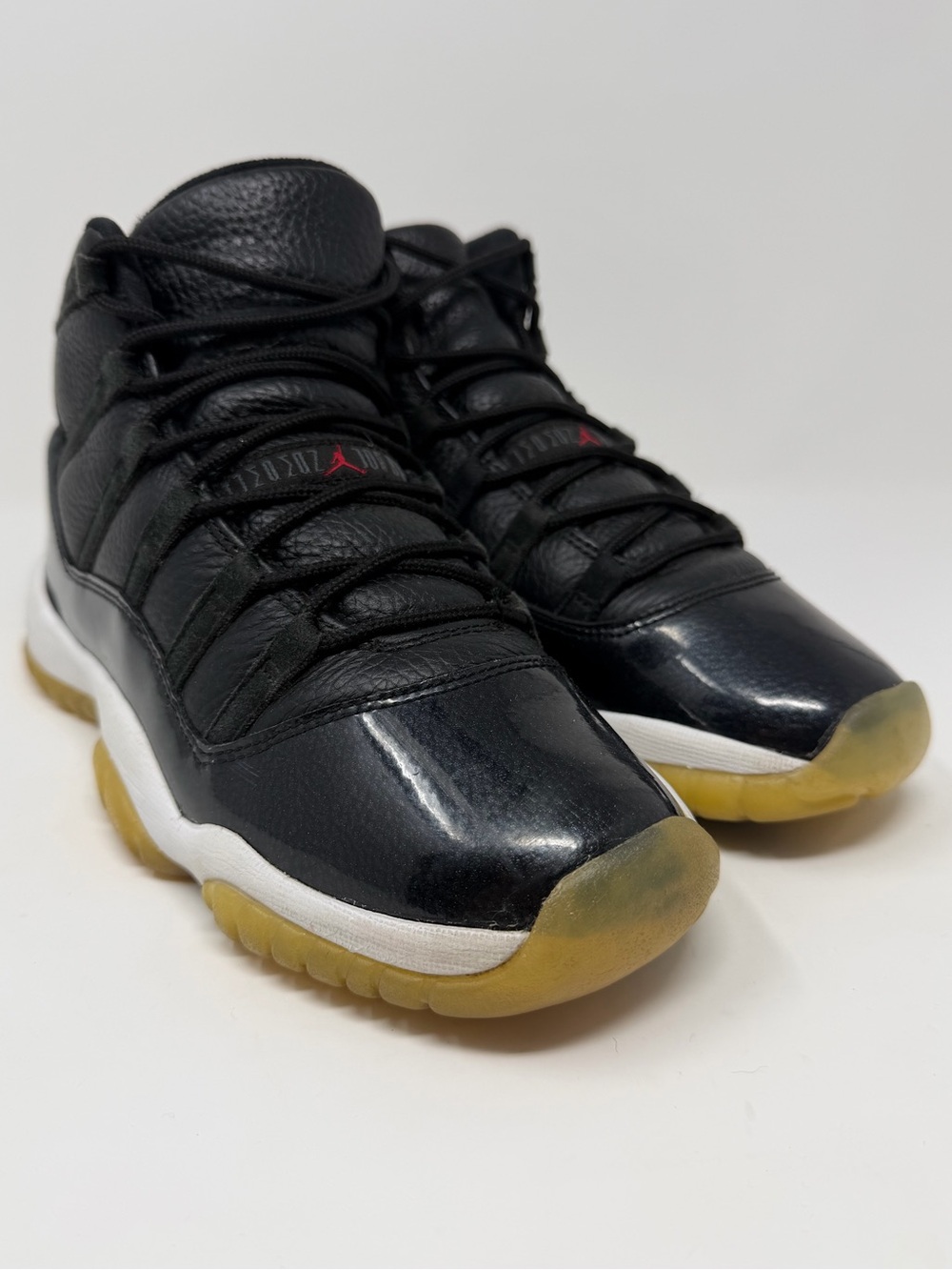 Kid’s Retro Jordan 11 Black with Gum-Soled High-Top Sneakers Sz. 6.5